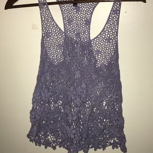 Lilac lace tank top